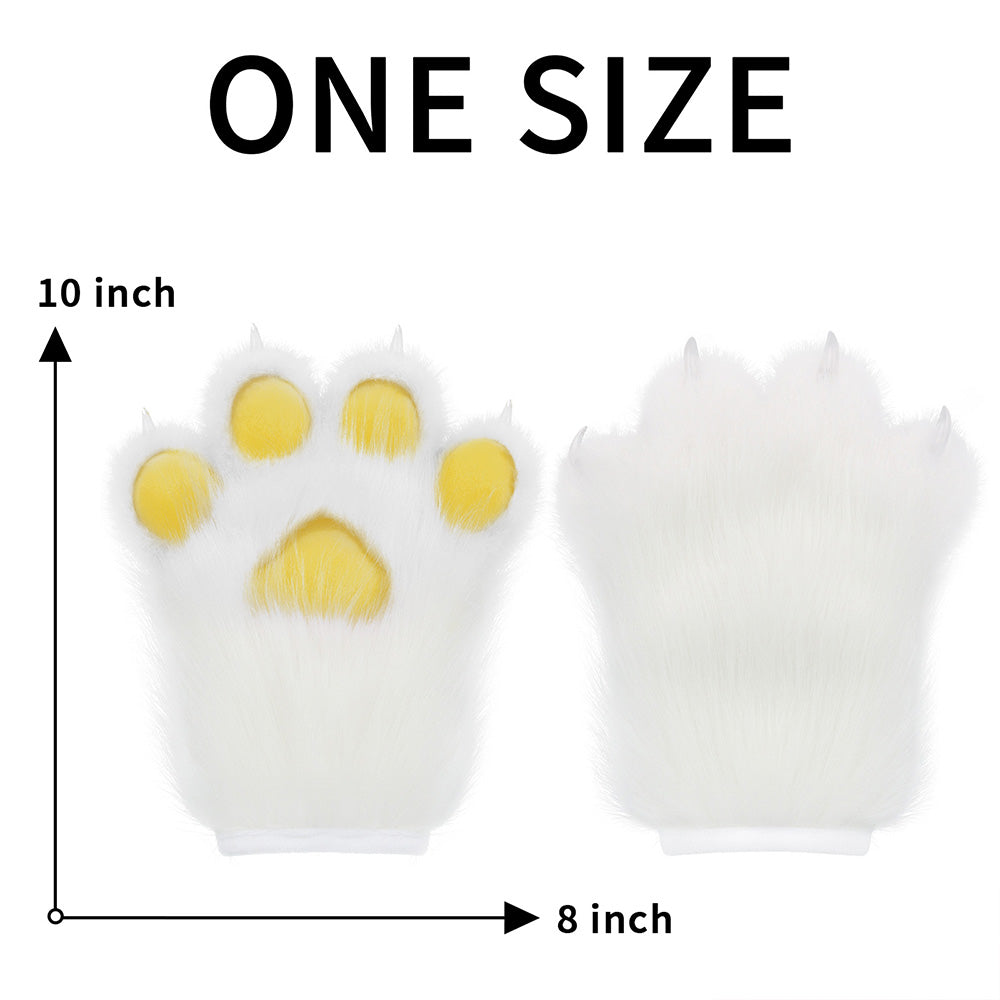 Plush Furry Paws Gloves - Blue