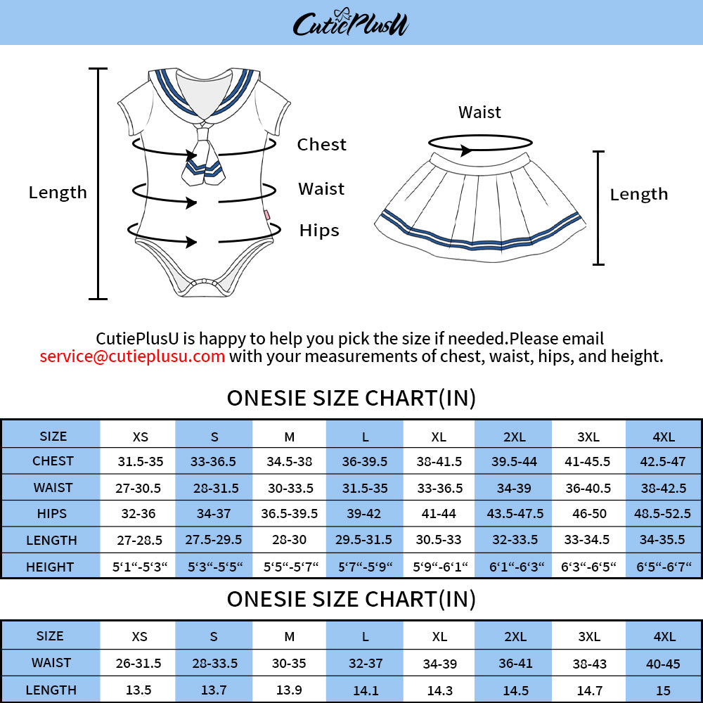 Magical Sailor Skirt Set-White Blue