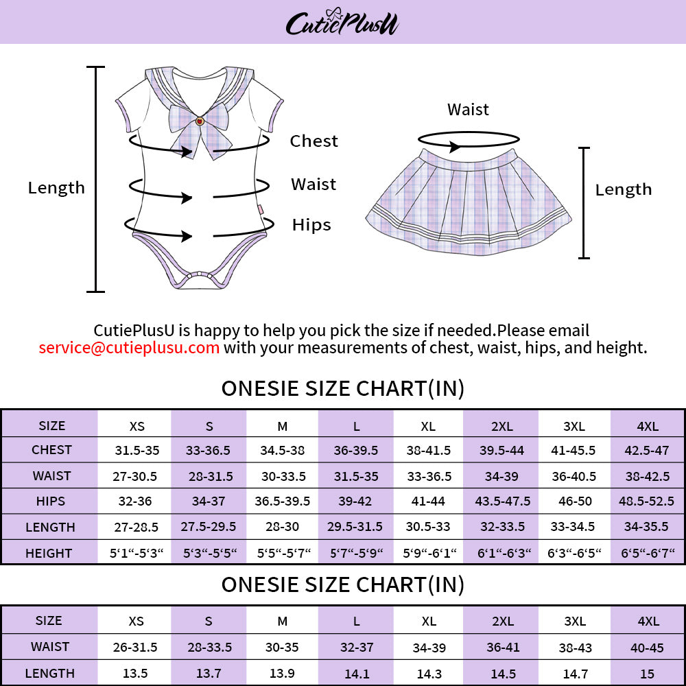 Magical Sailor Skirt Set-White Purple