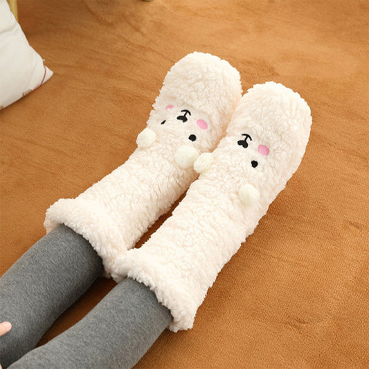 Plush Fuzzy Warm Floor Socks - White