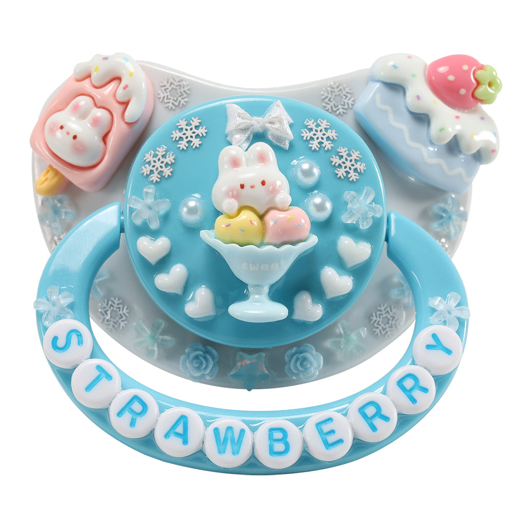 Strawberry Bunny Pacifier