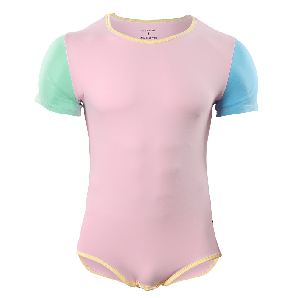 Color-blocked onesie for men-Pink