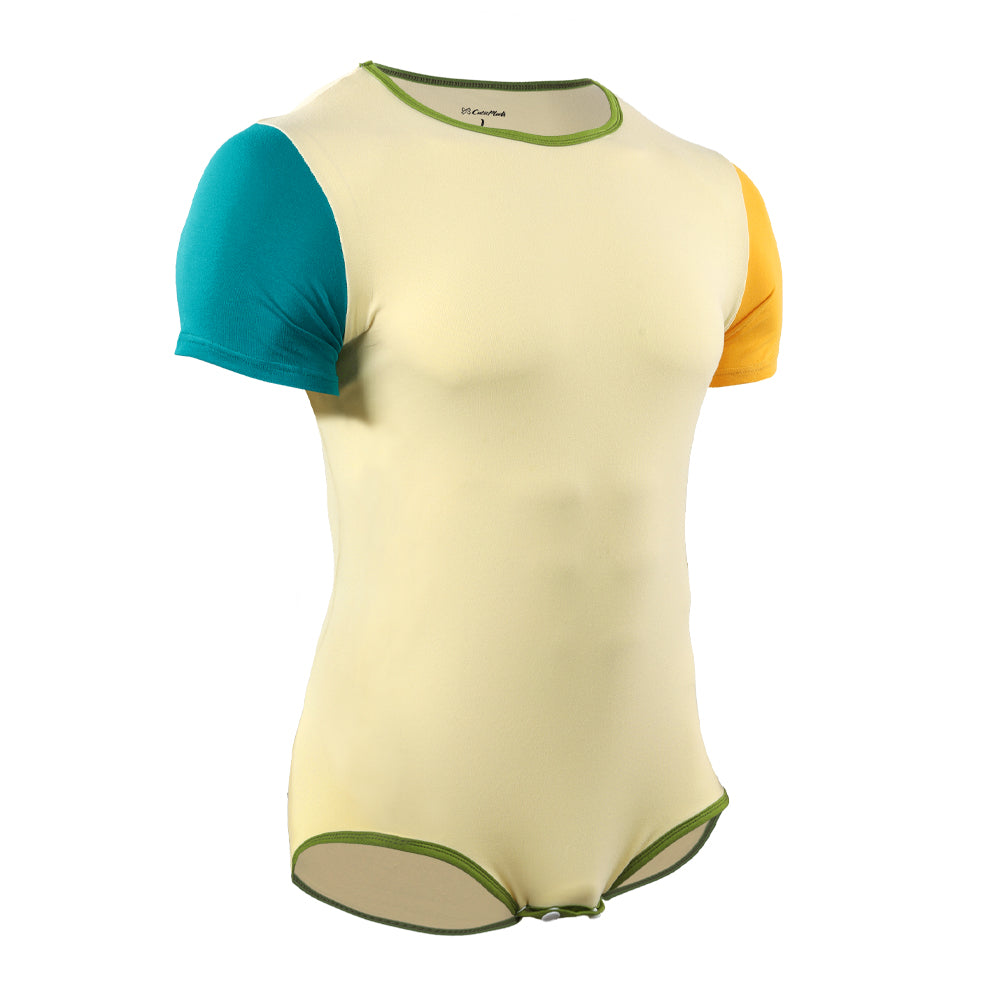 Color-blocked onesie for men-Yellow