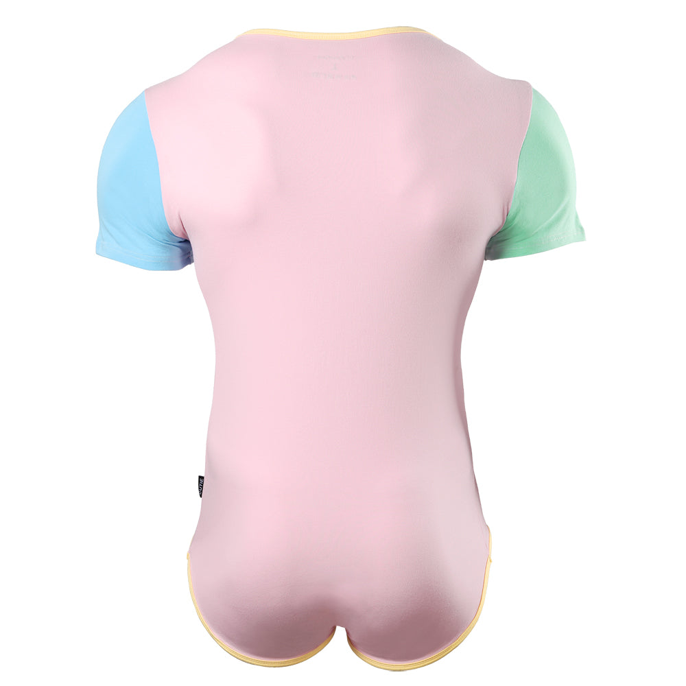 Color-blocked onesie for men-Pink