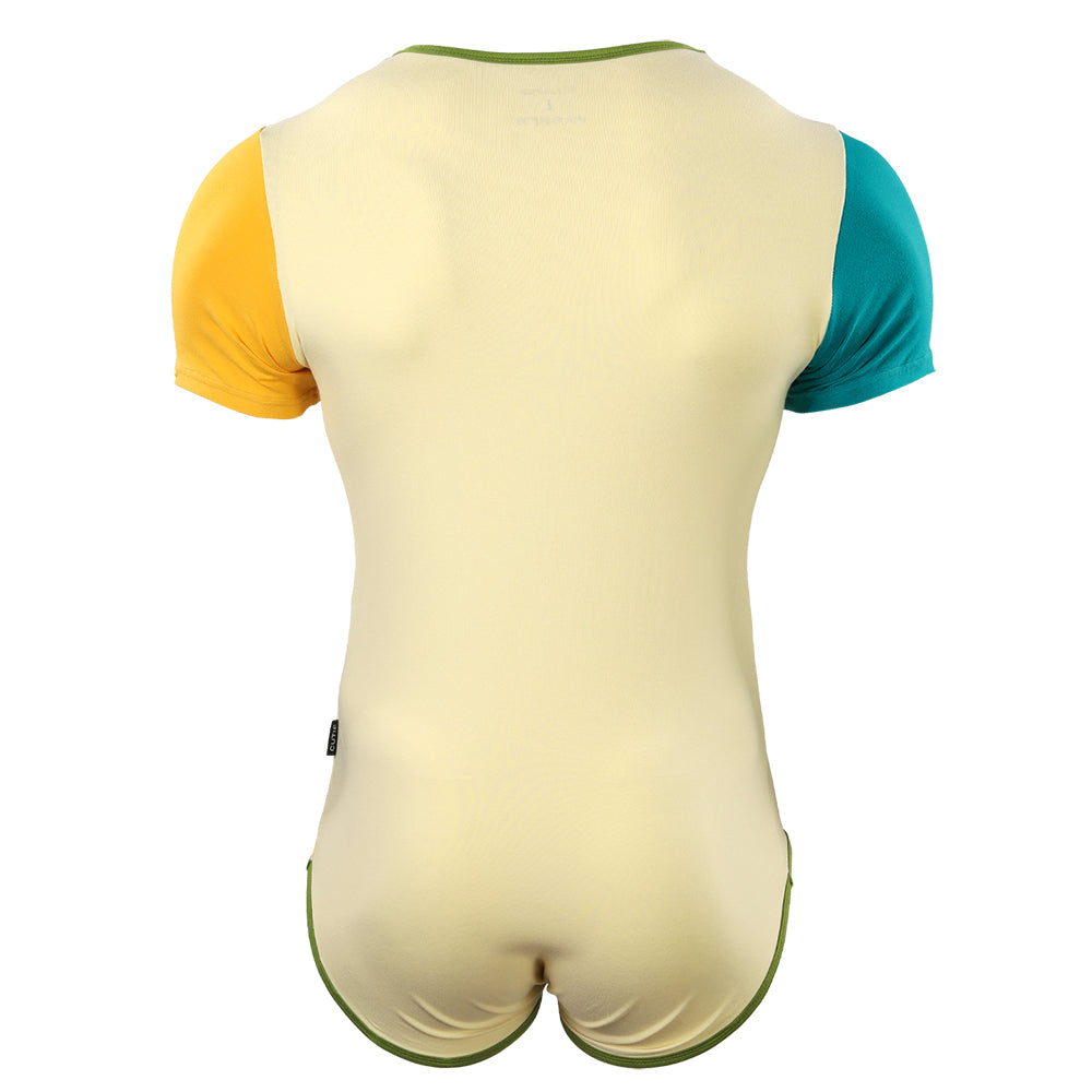 Color-blocked onesie for men-Yellow