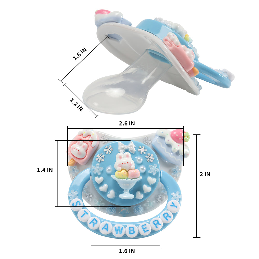 Strawberry Bunny Pacifier