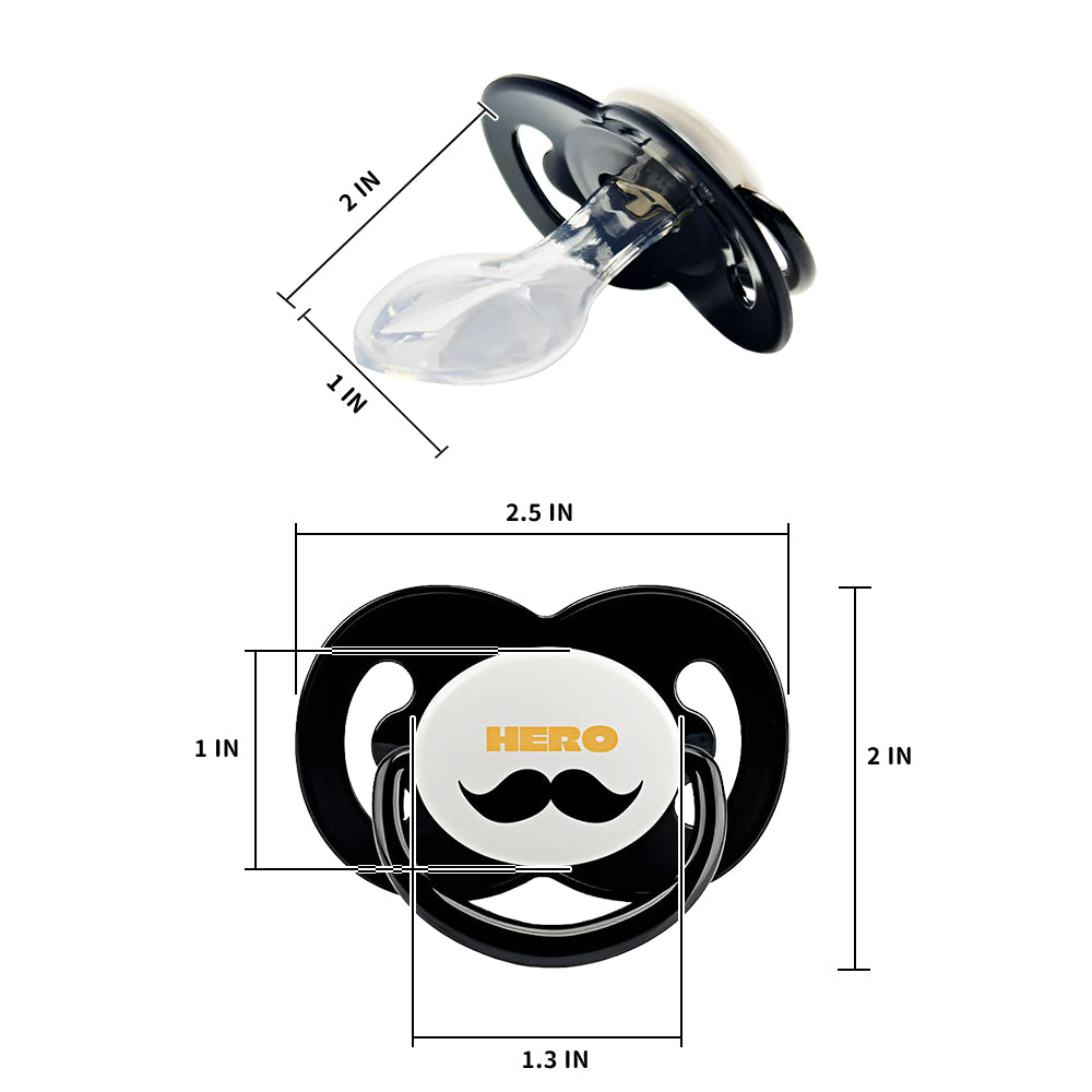 Goatee Pacifiers Hero Beard Adult Pacifier -2 Pack -Set B – CutiePlusU