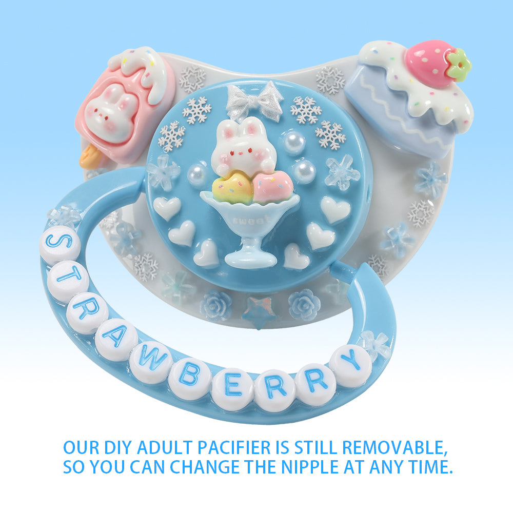 Strawberry Bunny Pacifier