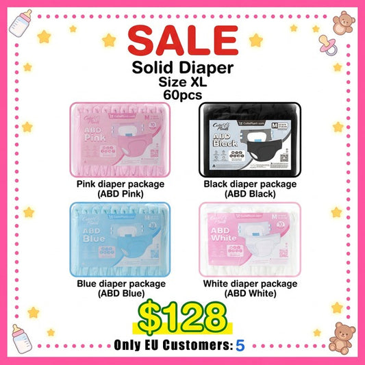 Sale:$128 6packs solid diaper(size XL)（Only EU Customers）