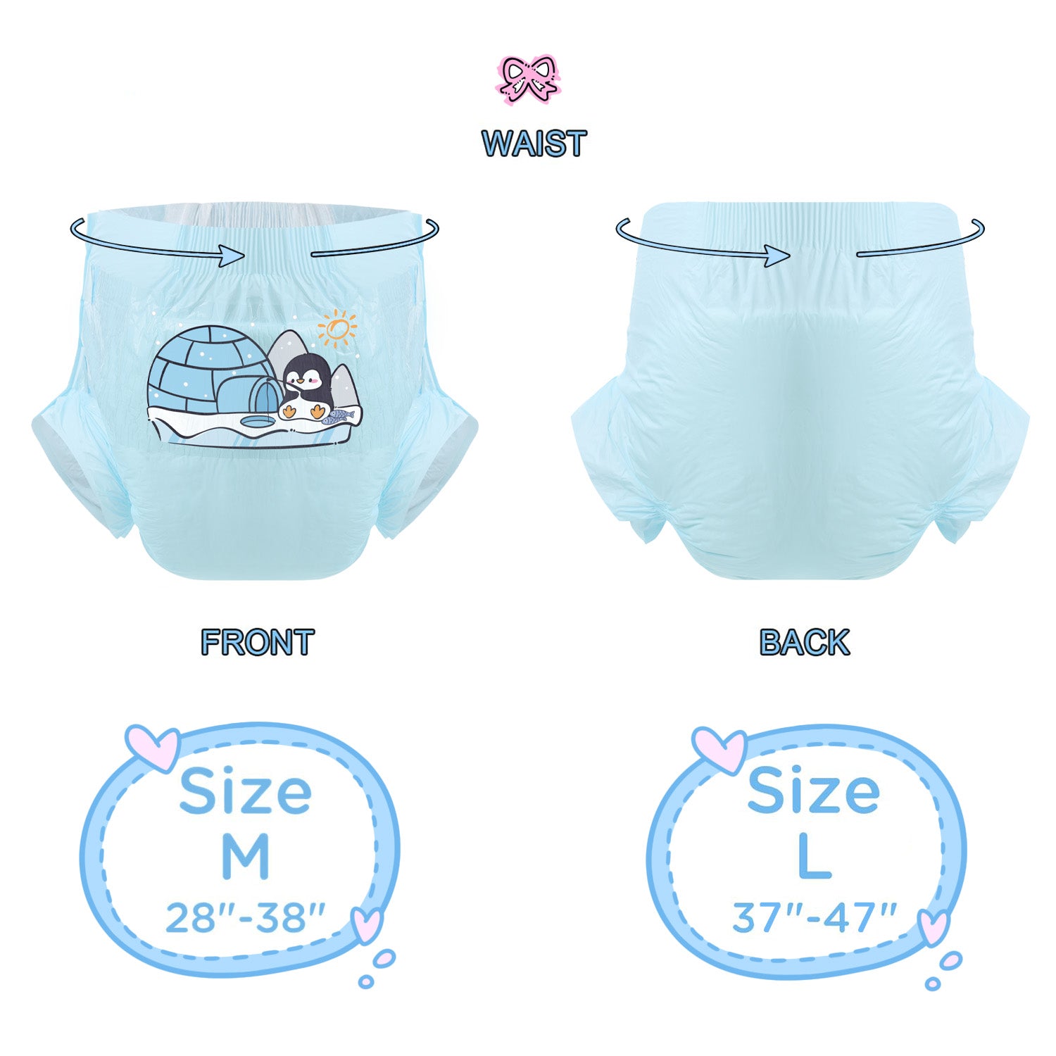Penguin Fishing - Adult Diaper-3pcs