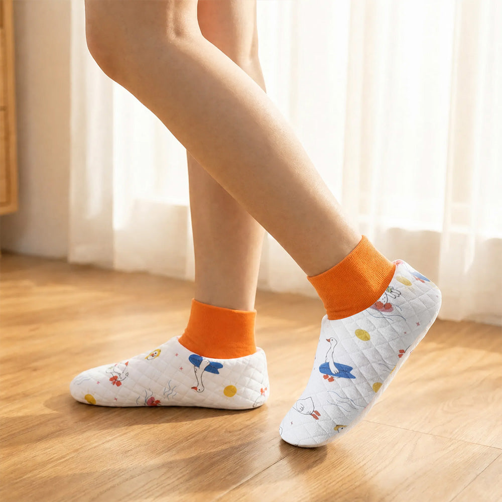 Adult Baby walking socks - set 3（Green & Orange)