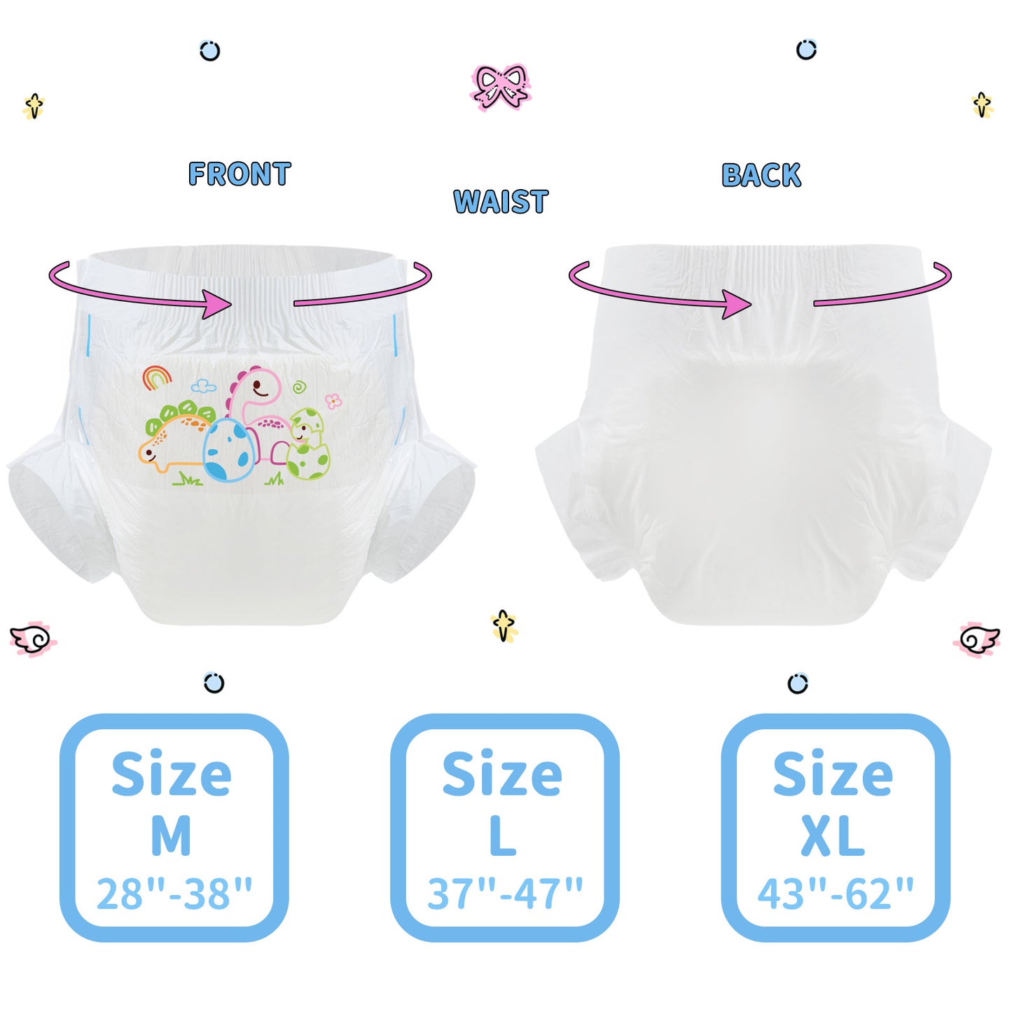 Baby Dinosaur-Adult Diaper-3 Pcs