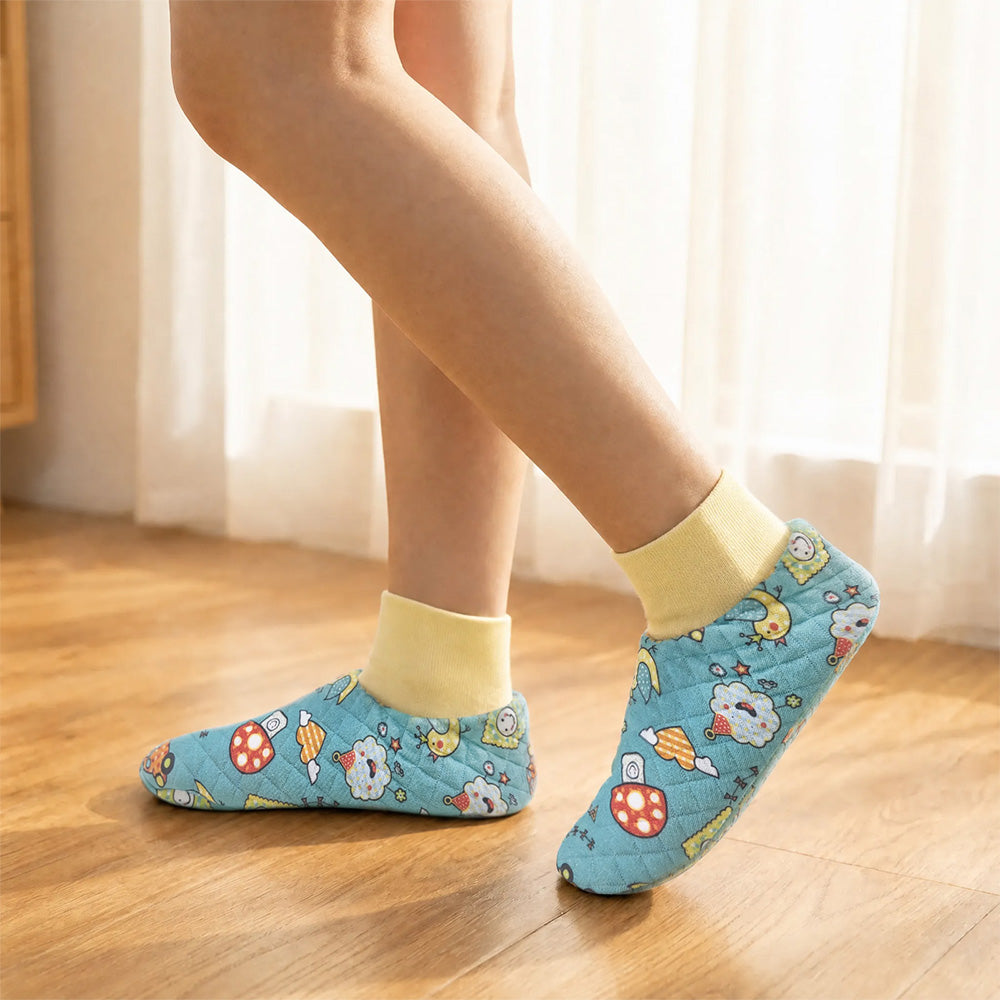 Adult Baby walking socks - set 3（Green & Orange)