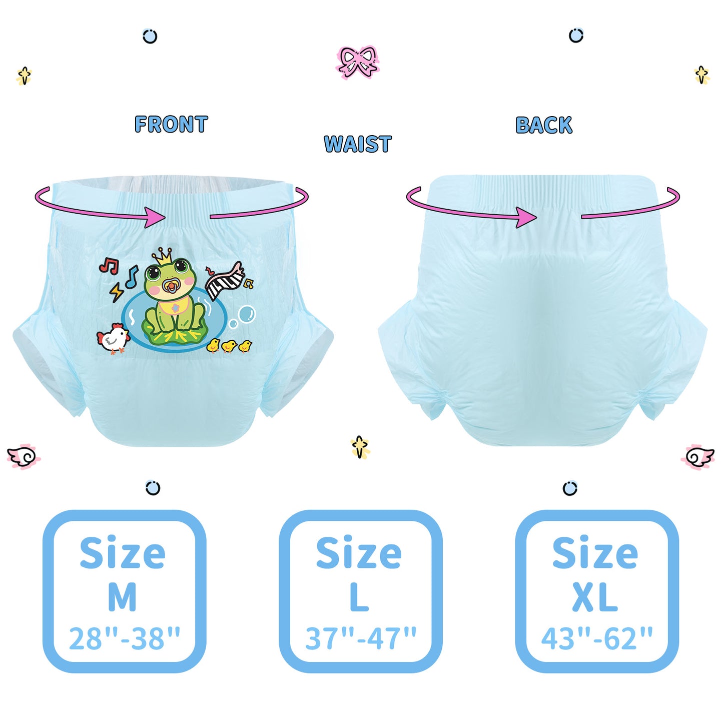 Turtle Diving-Adult Diaper-3pcs