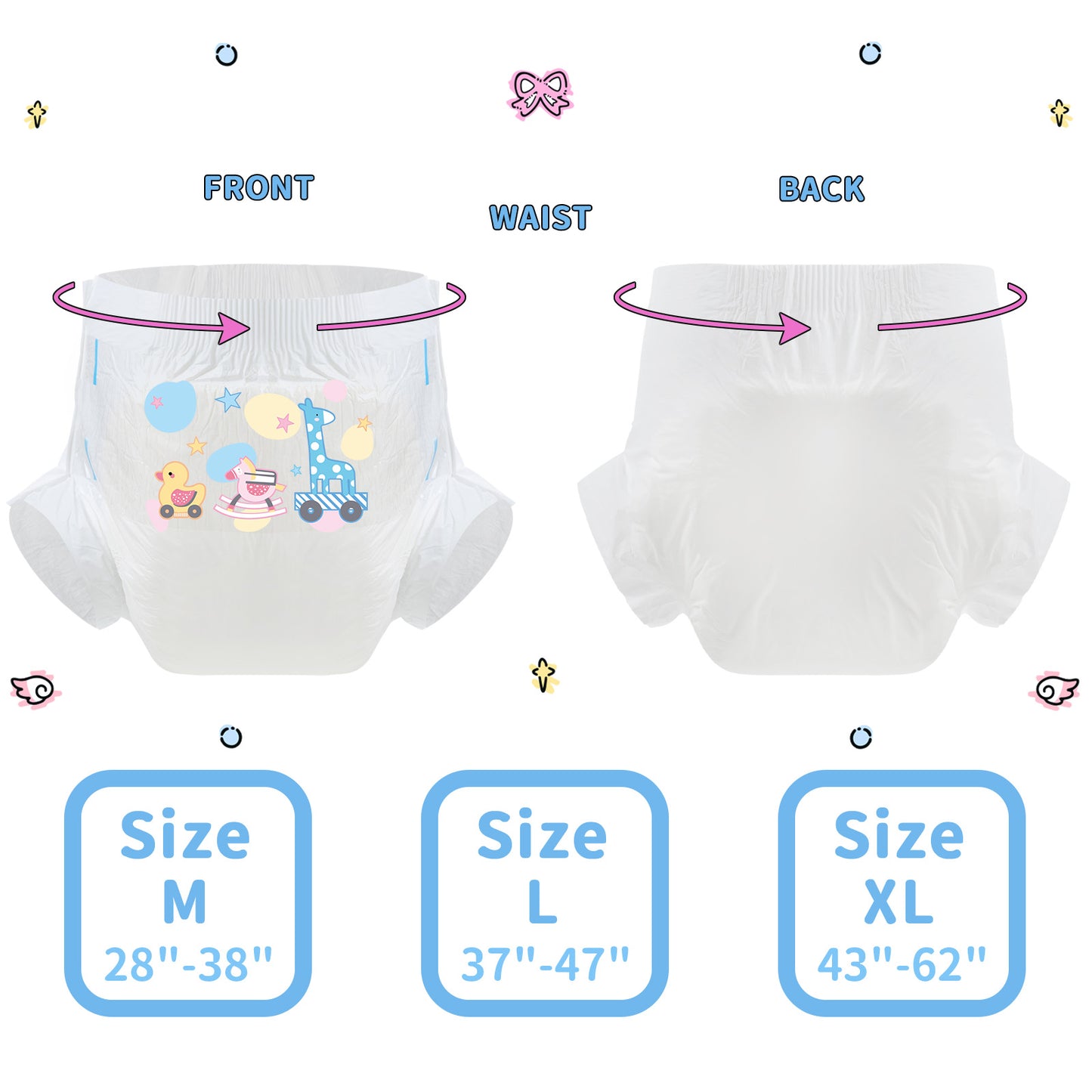Cute Toddler-Adult Diaper-3 Pcs