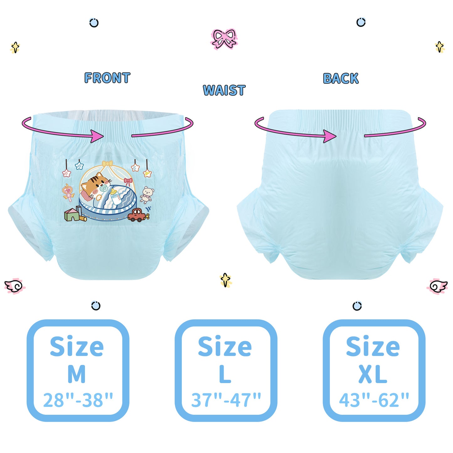 Sleeping Kitten - Adult Diaper-3pcs