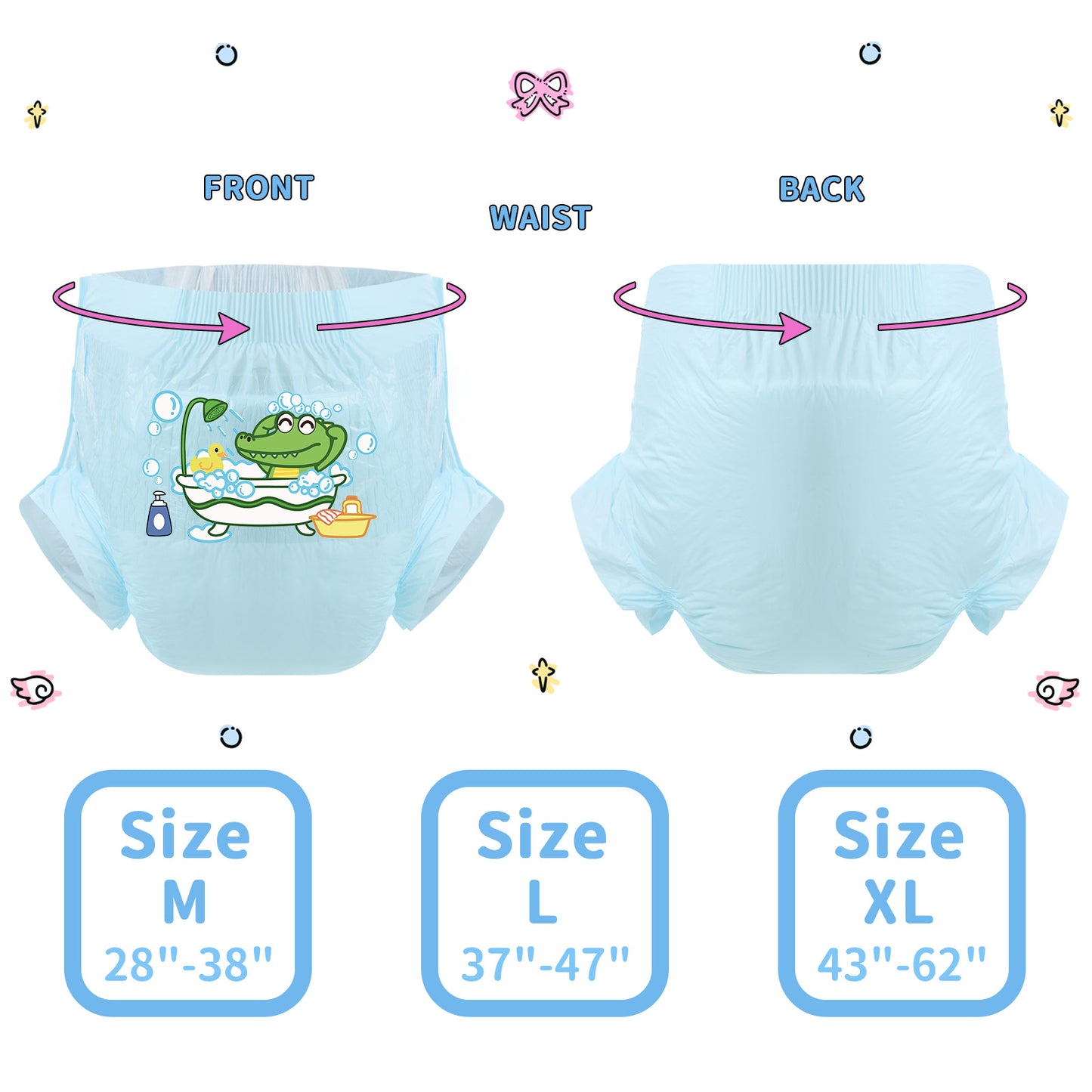 Bathing Baby Crocodile - Adult Diaper - 3pcs