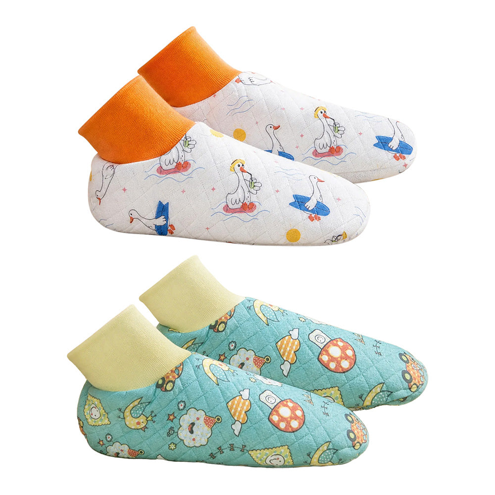 Adult Baby walking socks - set 3（Green & Orange)