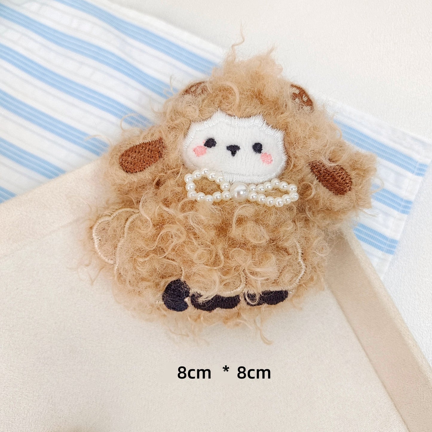 Pearl Lamb Plush Brooch-3Pcs