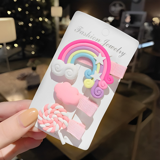 Cloud Hairpin 3pcs - Light Pink