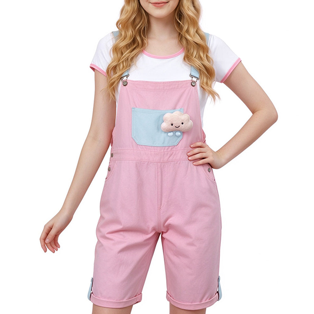 Doll's Denim Overalls-Pink Blue
