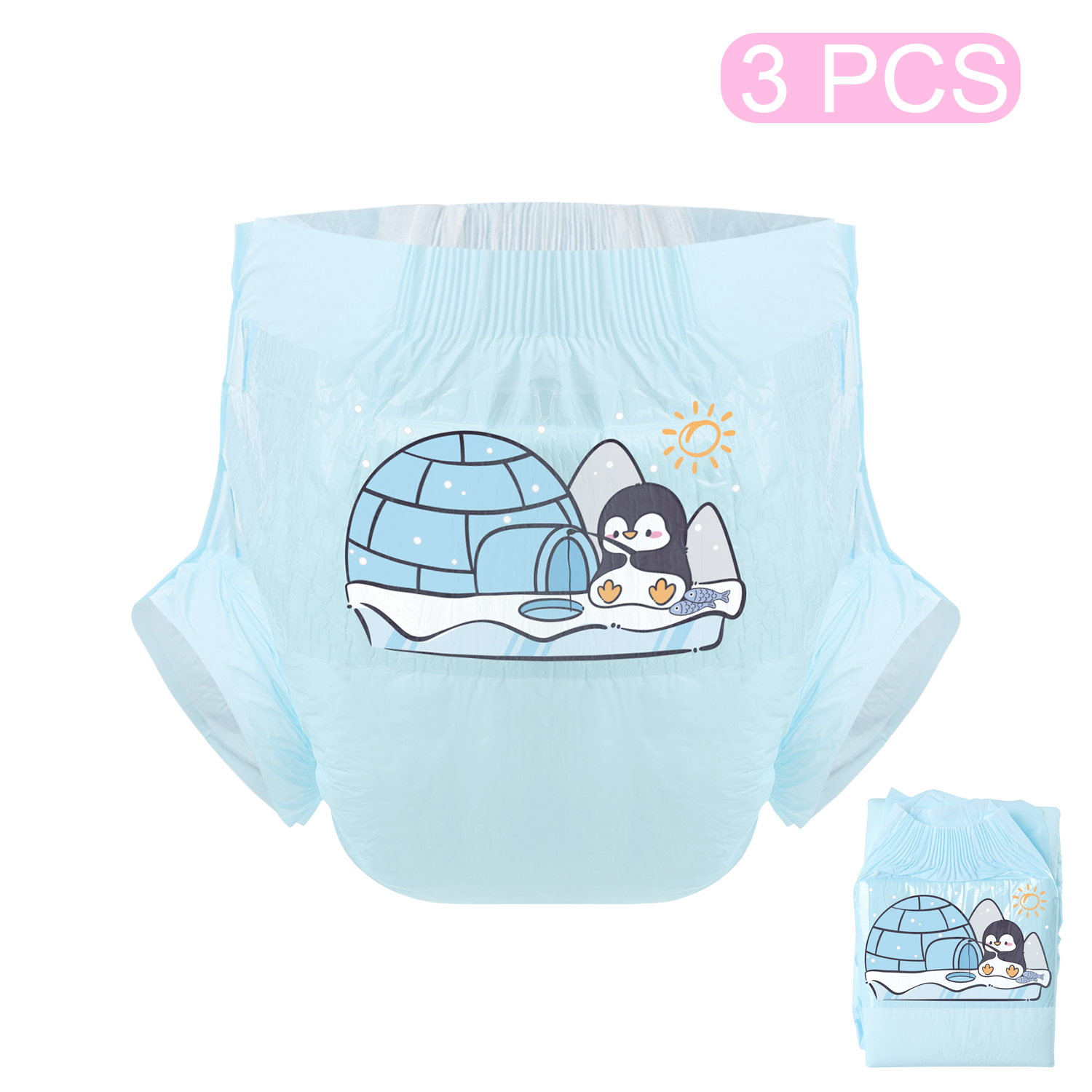 Penguin Fishing - Adult Diaper-3pcs