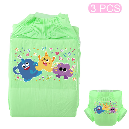Three Monsters-Adult Diaper-3 Pcs