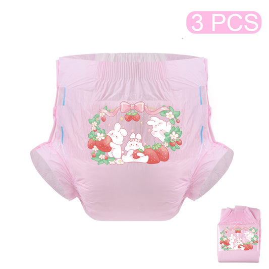Strawberry Rabbit-Adult Diaper-3 Pcs