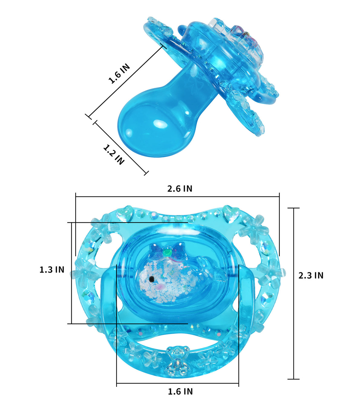 Stone Blue Pacifier Crystal Pacifier - Blue Whale – CutiePlusU