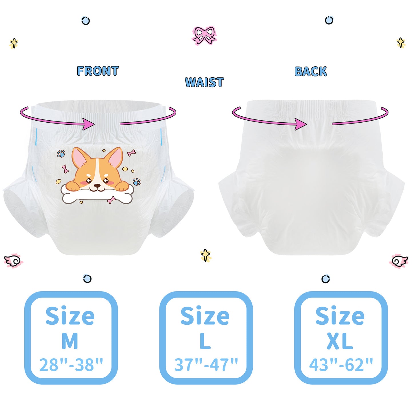 Lovely Corgi-Adult Diaper-3 Pcs