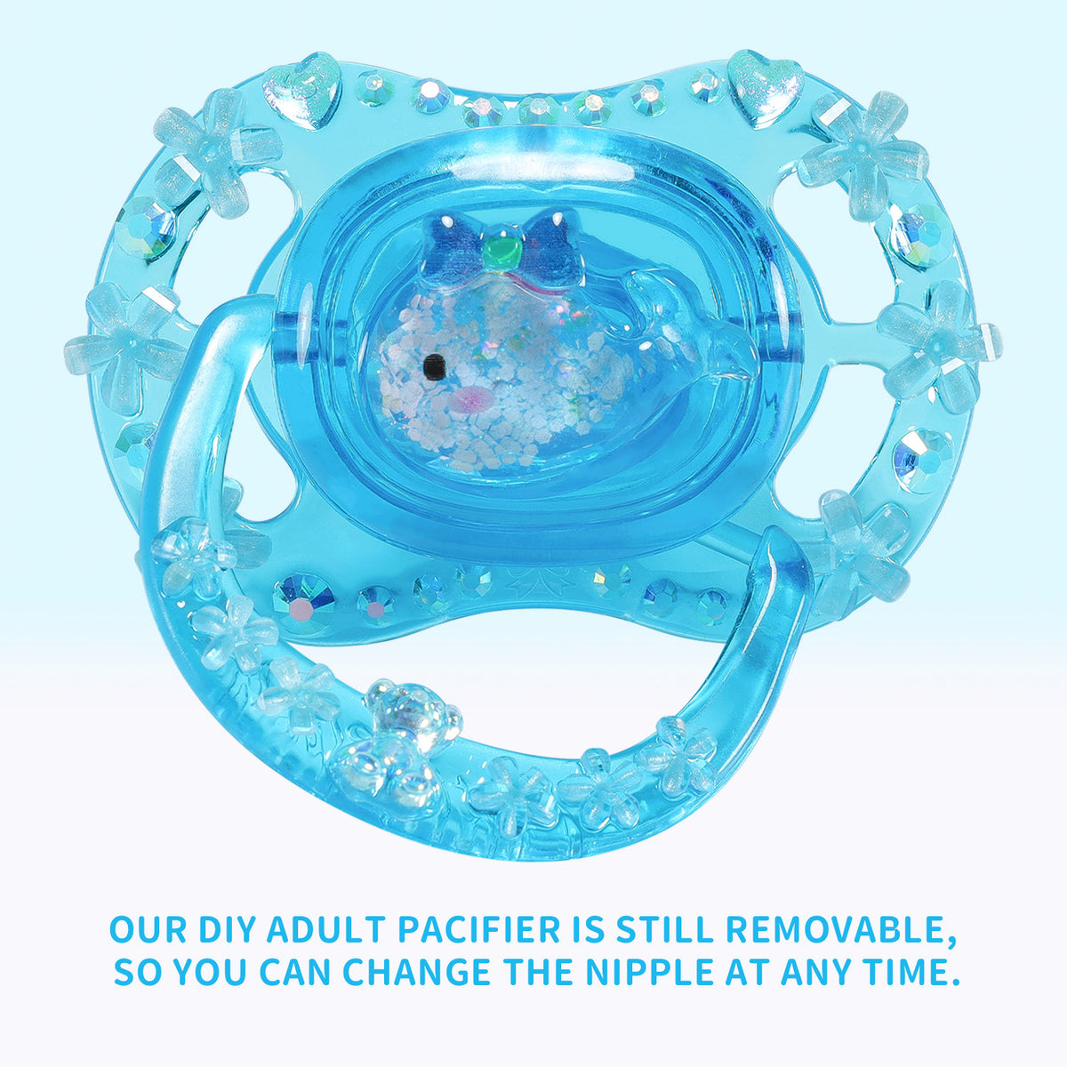 Stone Blue Pacifier Crystal Pacifier - Blue Whale – CutiePlusU