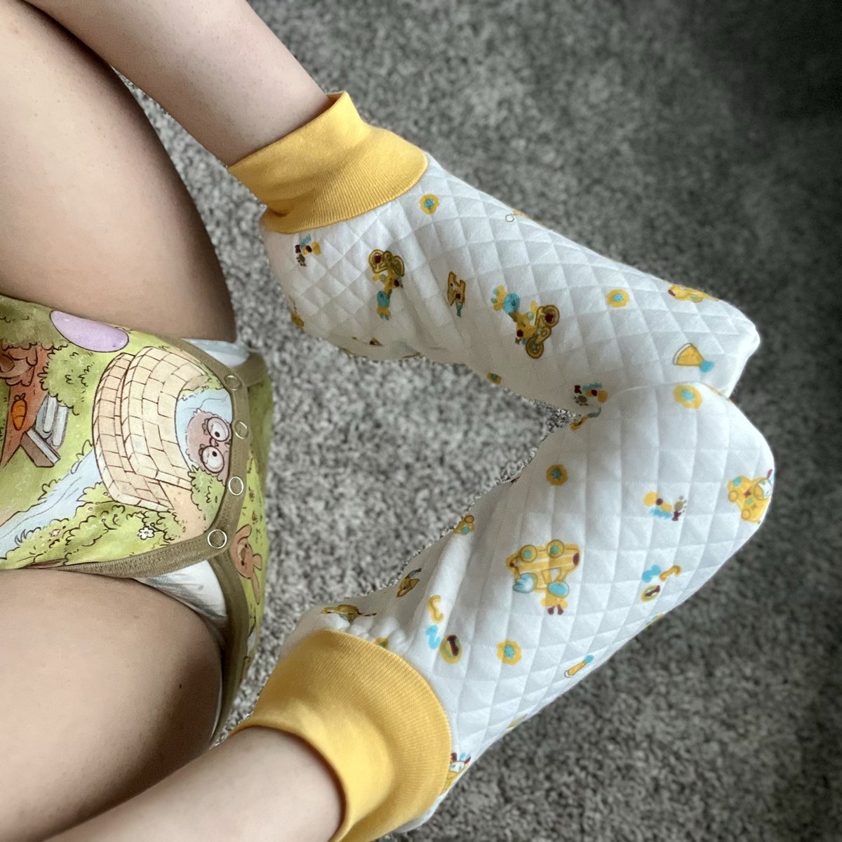 Adult Baby walking socks - Yellow