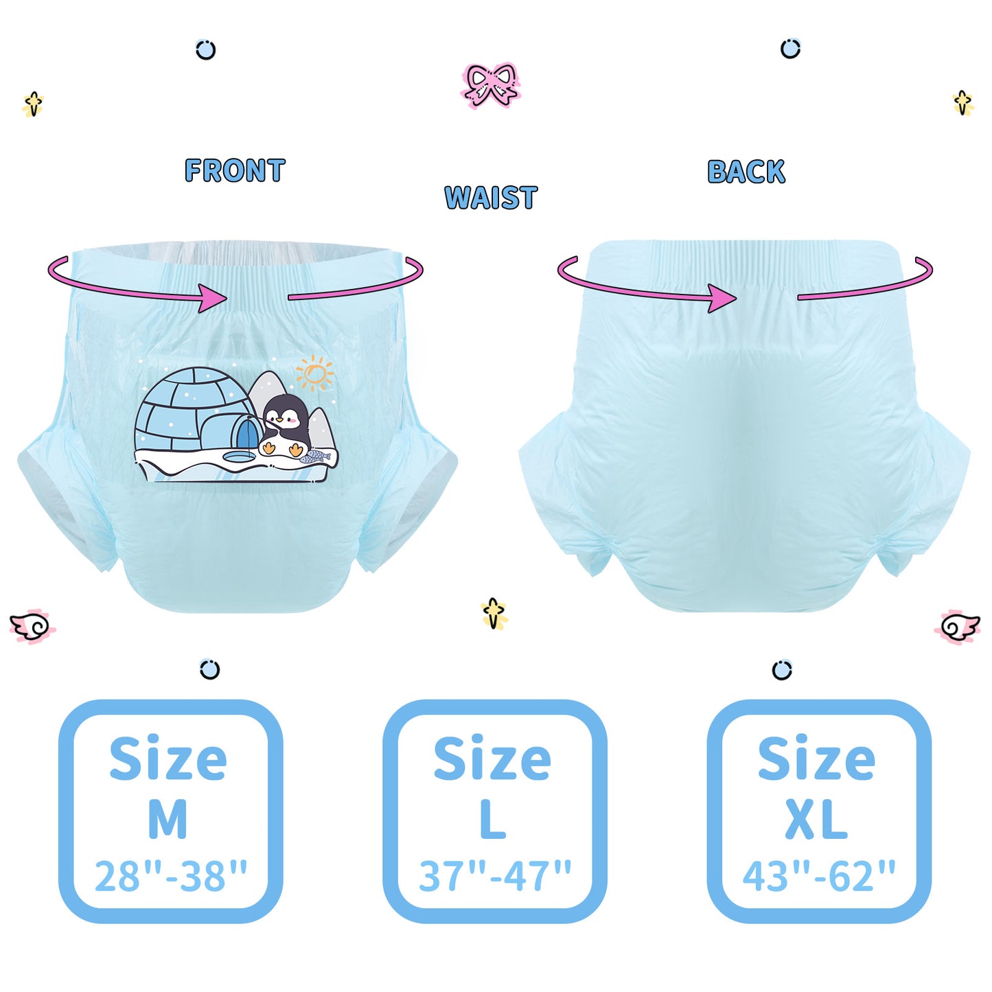Penguin Fishing - Adult Diaper-3pcs