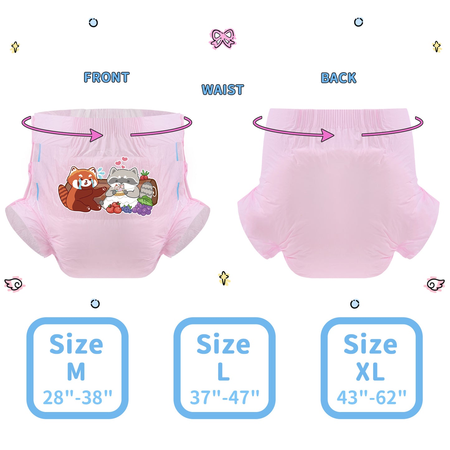 Funny Raccoons-Adult Diaper-3 Pcs