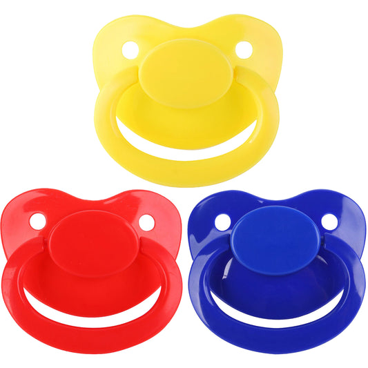 AAdult Cutie Pacifier 3 pack-Yellow,Red,Navy