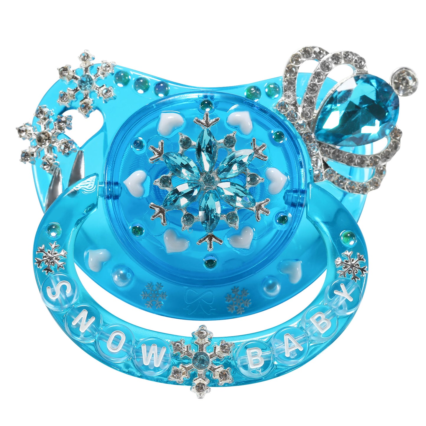 Crystal Snowflake Pacifier-Blue