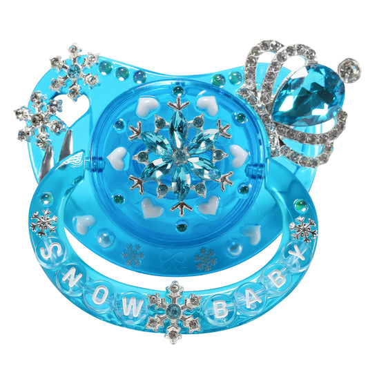Crystal Snowflake Pacifier-Blue
