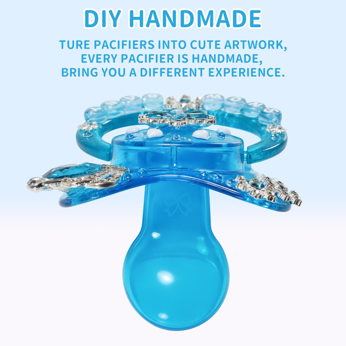 Crystal Snowflake Pacifier-Blue