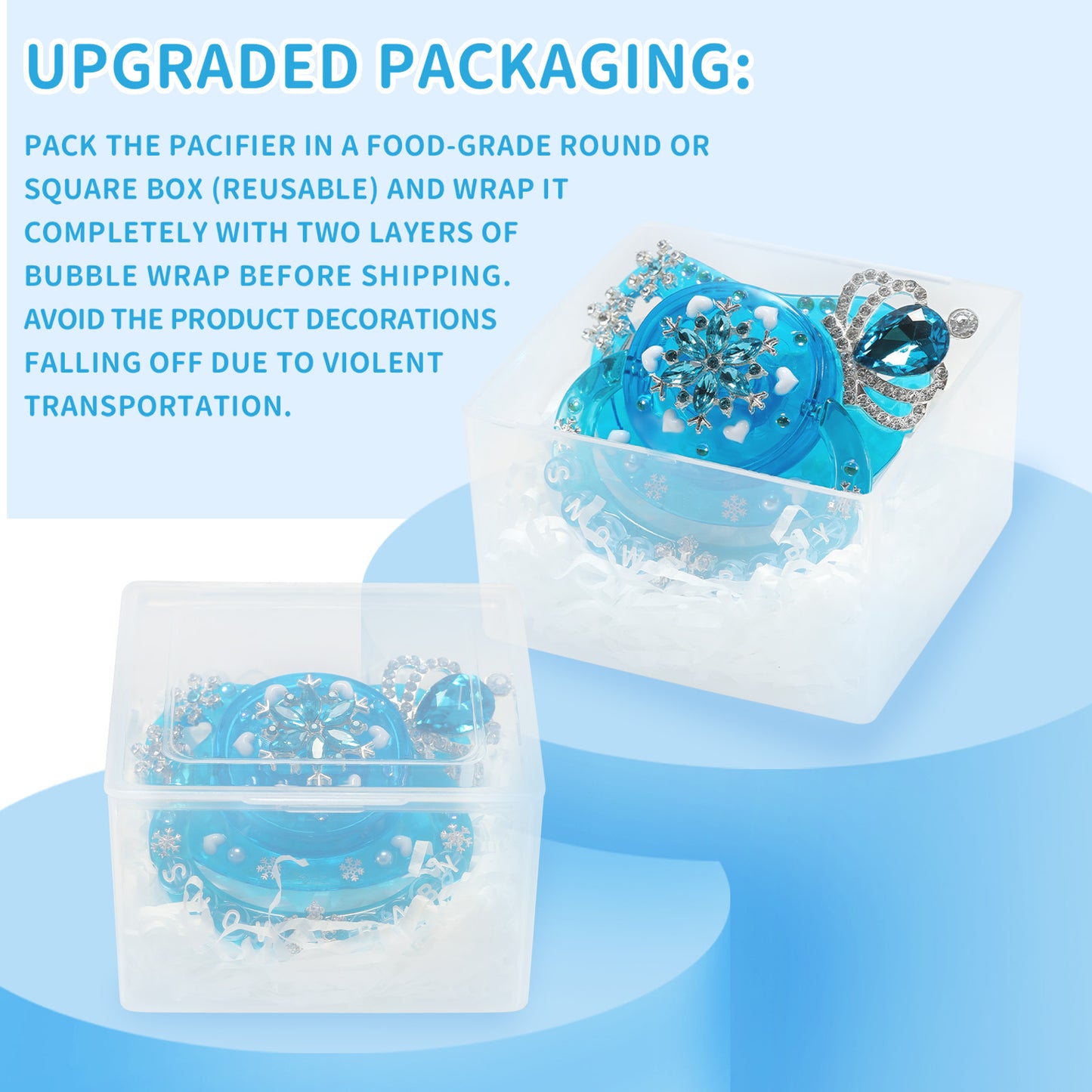 Crystal Snowflake Pacifier-Blue