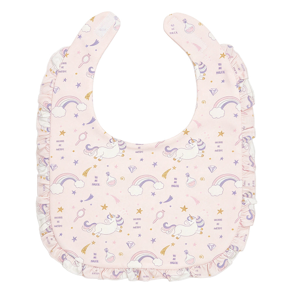 Adult Bib Ruffle Trim-Rainbow Horse