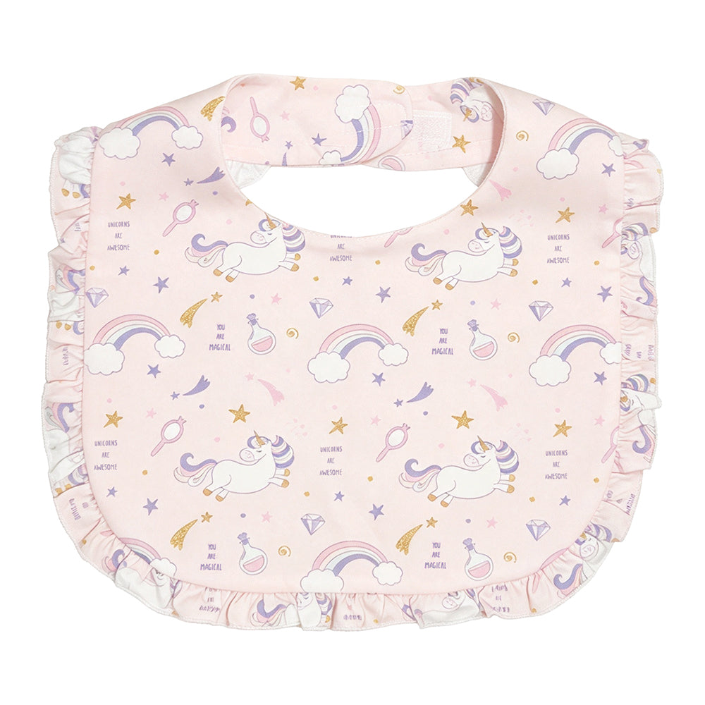 Adult Bib Ruffle Trim-Rainbow Horse
