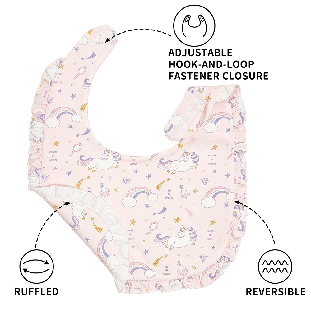 Adult Bib Ruffle Trim-Rainbow Horse