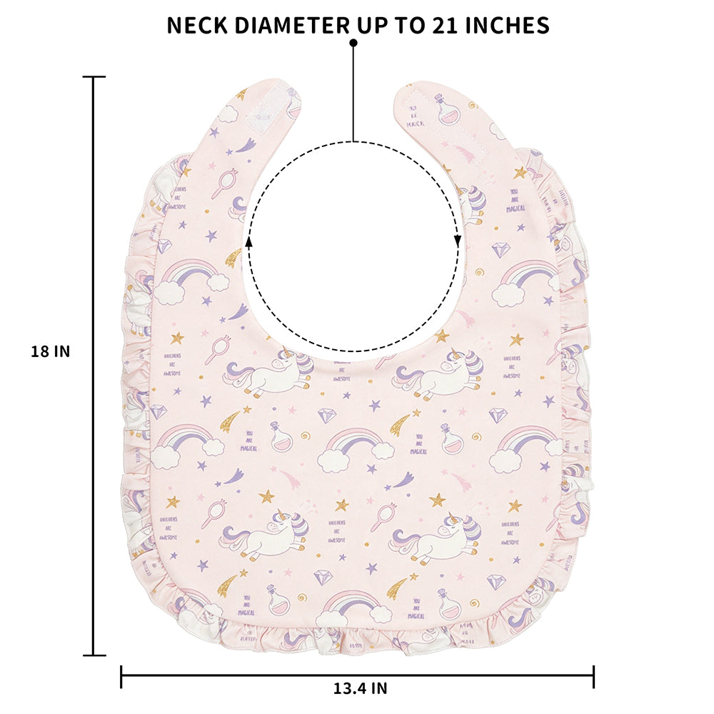 Adult Bib Ruffle Trim-Rainbow Horse
