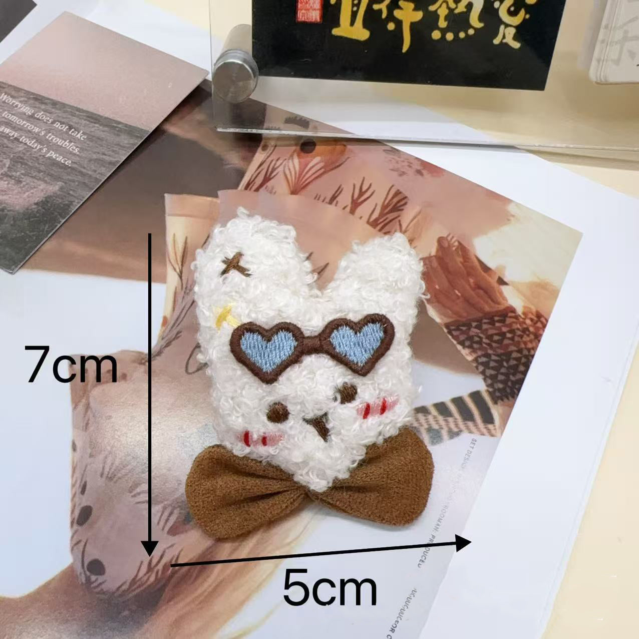 Pearl Lamb Plush Brooch-3Pcs