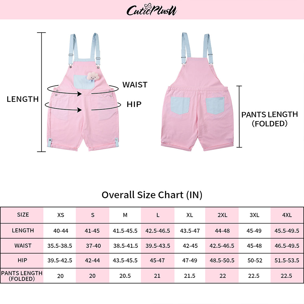 Doll's Denim Overalls For Men-Pink Blue