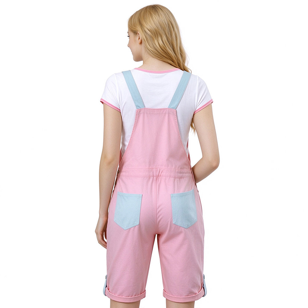 Doll's Denim Overalls-Pink Blue