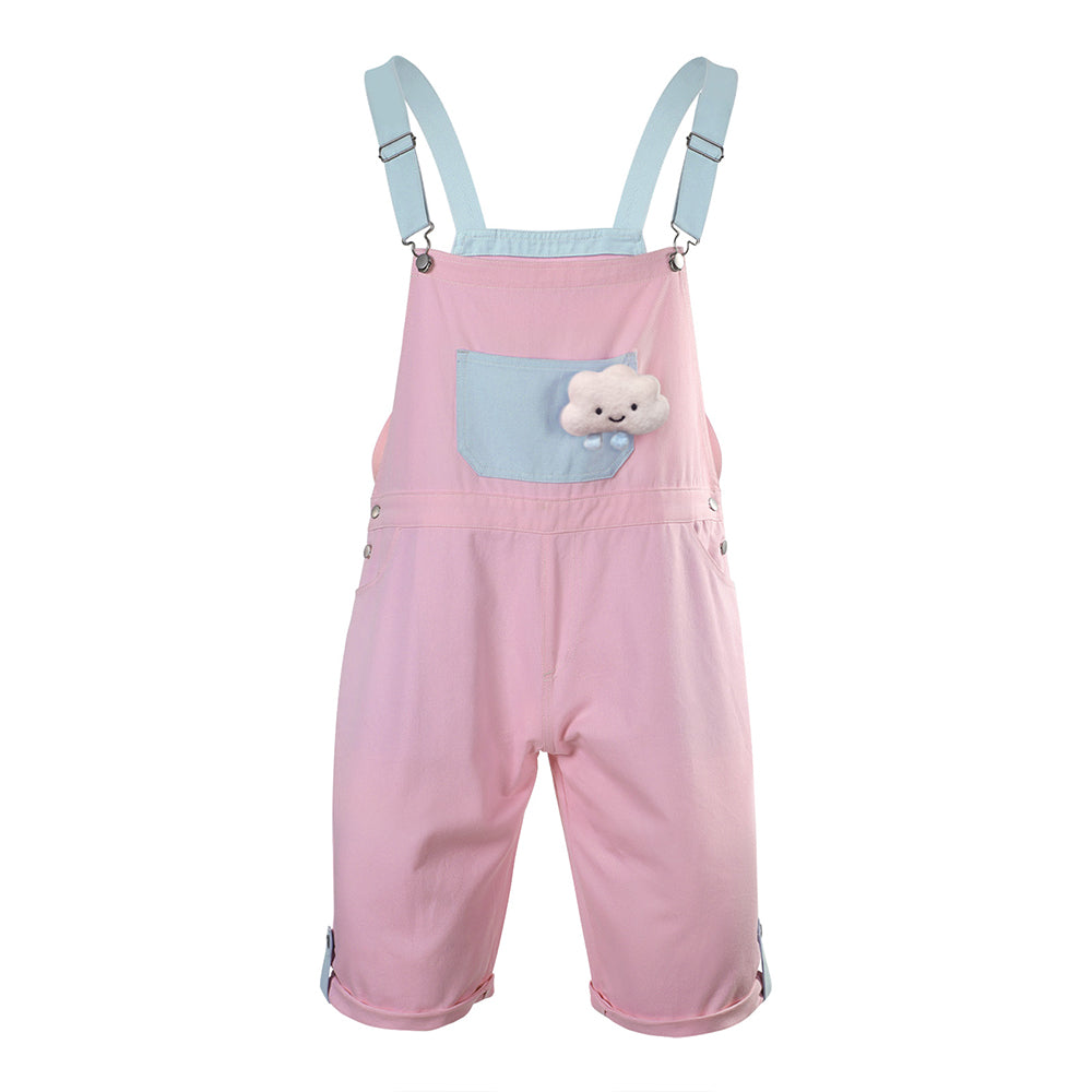 Doll's Denim Overalls For Men-Pink Blue
