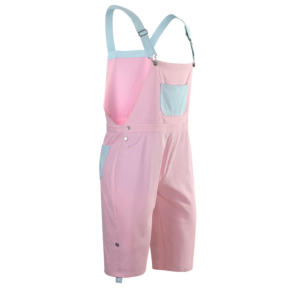 Doll's Denim Overalls For Men-Pink Blue