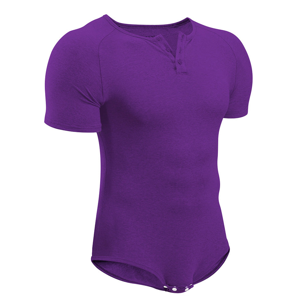 Basic slimming onesie for men-purple