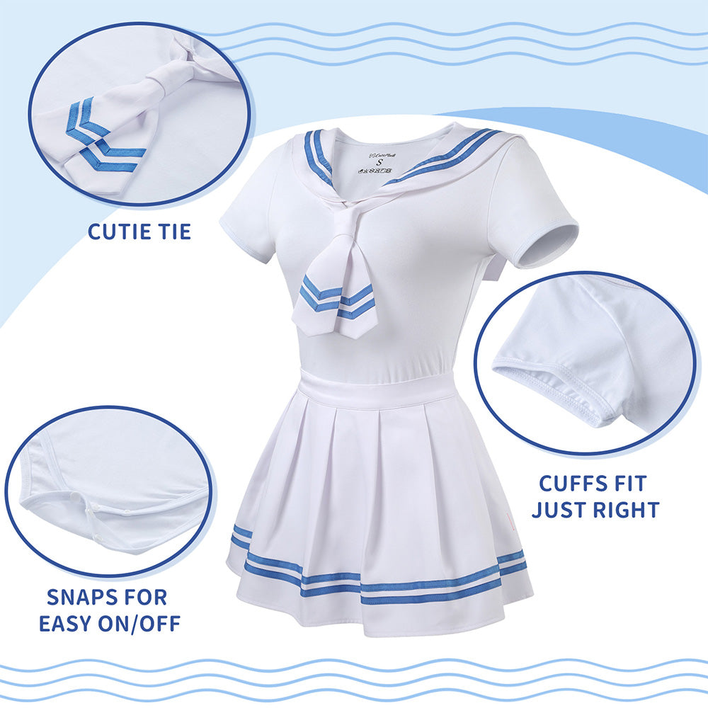 Magical Sailor Skirt Set-White Blue